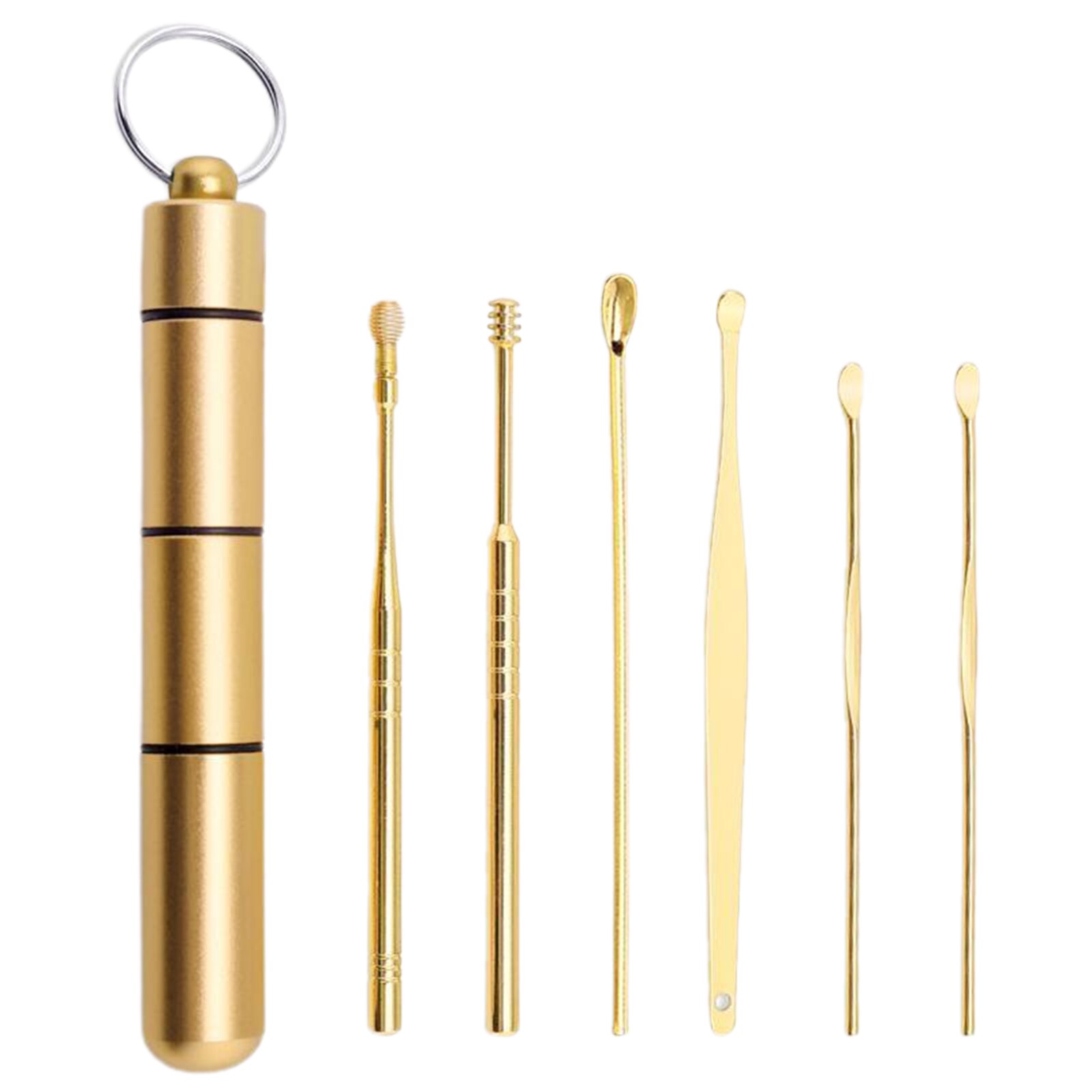 6 Stuks Oor Pick Oorsmeer Verwijderen Kit Oor Schoonmaken Tool Sets: Golden