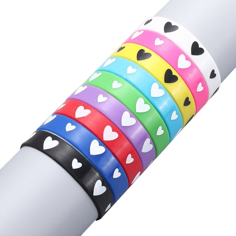 Pulseras decorativas de silicona de 9 piezas, pulsera de trébol de cuatro hojas de buena suerte, accesorios de para hombres, mujeres, niños y niñas: B