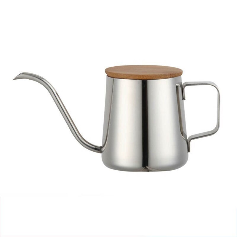 350Ml Long Narrow Spout Coffee Pot Gooseneck Kettle Stainless Steel Hand Drip Kettle Pour Over Coffee And Tea Pot With Wooden