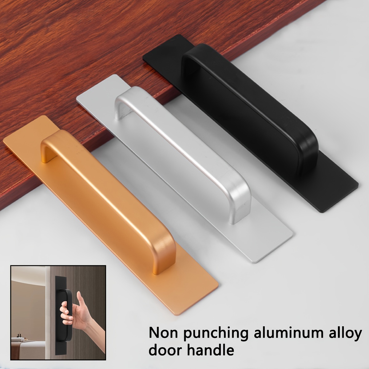 Selbstklebende Schrankgriffe Plus – Edelstahl, ohne Bohren, einfache Installation, Griffe für Schranktür, Fenster, Schublade und Kühlschrank