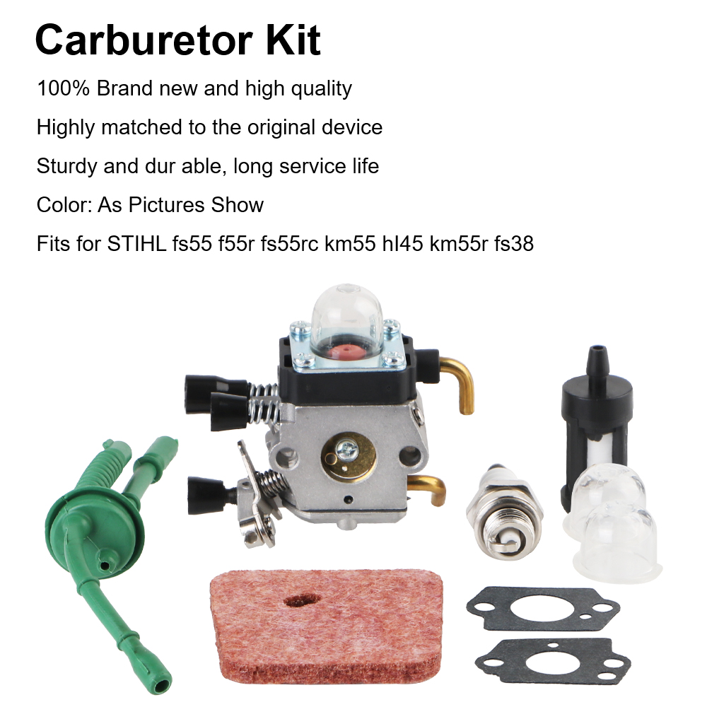 Carburador de alto desempenho para filtro de ar de óleo de motor de 2 tempos para Stihl FS55 FS55R FS55RC KM55 HL45KM55R FS38 acessório