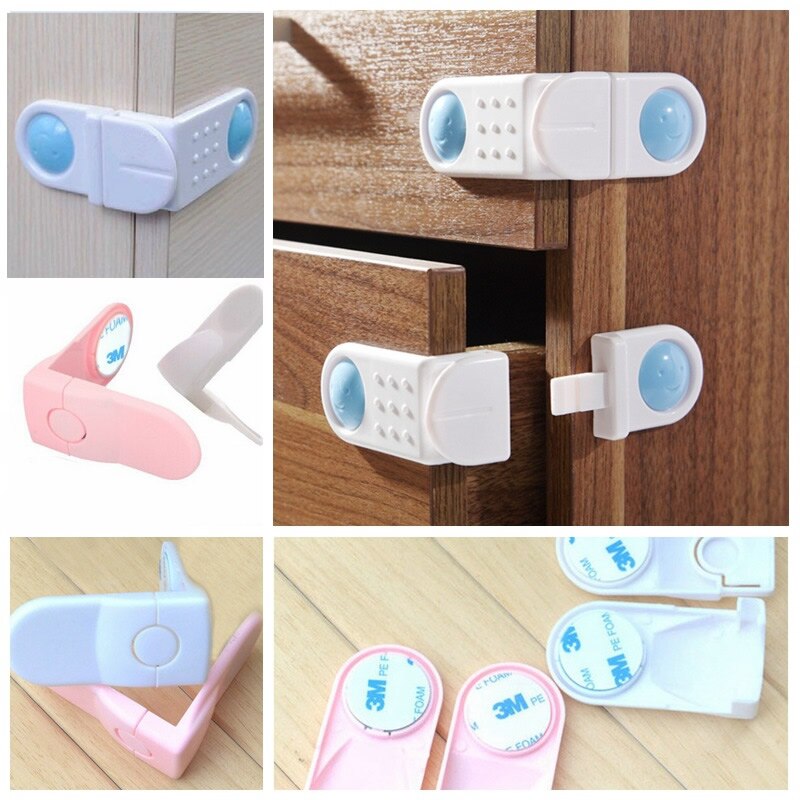 4 STKS Plastic Kind Veiligheid Sloten Baby Kabinet Sloten Bandjes Kind Lade Veiligheid Sloten Kids Hoek Protector Sloten FH17