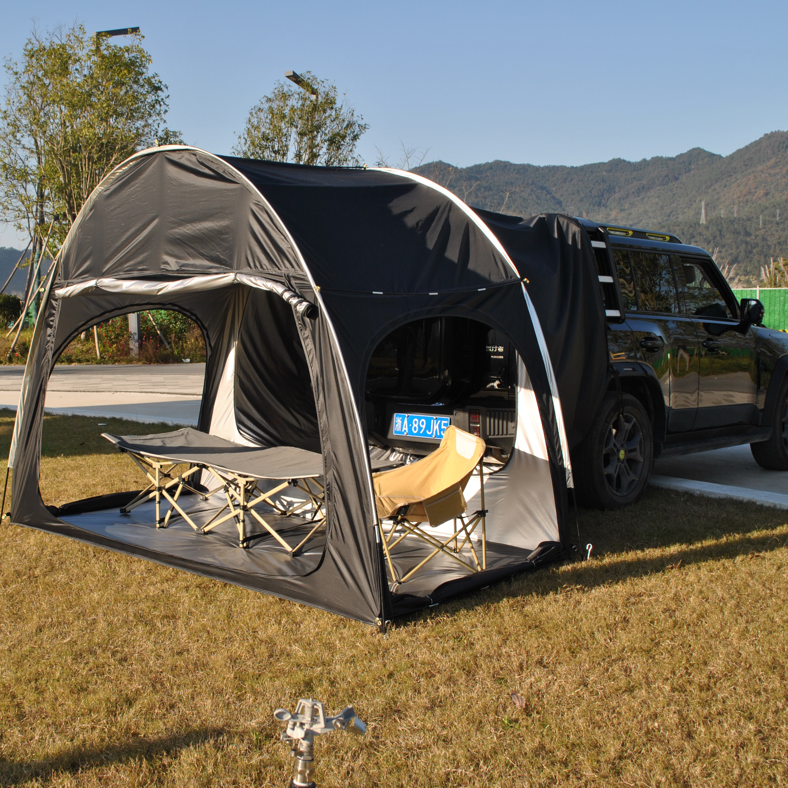 Suv-biltält för camping, suv-baklucka med markis, utomhusbiltält med tre dörrar, campingtält för fordon
