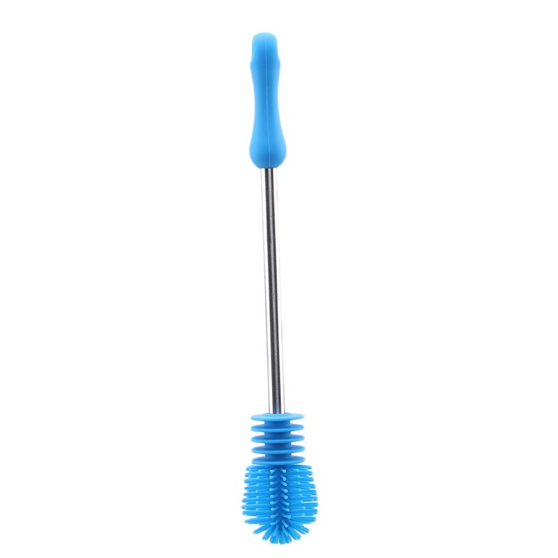 Washing Cleaning Rotary Handle Long Handle Scrubbing Feeding-bottle Brush Bottle Feeding Baby Bottle Accessories: blue