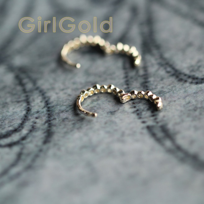 9 K Solid Gold Runde kristall Dainty Stud Ohrringe Schmuck Minimal Stil braut dusche brautjungfer Victorian Vintage retro