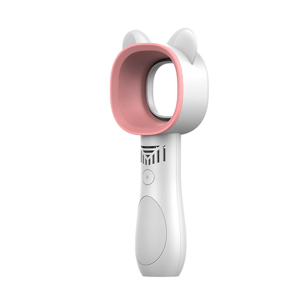 Bonito ventilador de aire libre de gato con Usb recargable, ventilador portátil sin cuchilla, Mini ventilador de refrigeración manual sin hojas