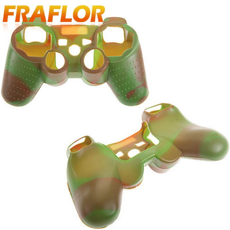 Funda protectora suave antideslizante de camuflaje para Playstation 3, funda de goma de Gel de silicona suave para mando de PS3