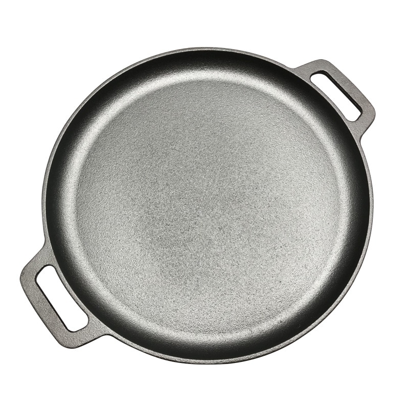 Ouderwetse Binaural Gietijzeren Koekenpan Koekenpan Verdikte Kleefrijst Ongecoat Pannenkoek Pan Non-stick Pannenkoek pan