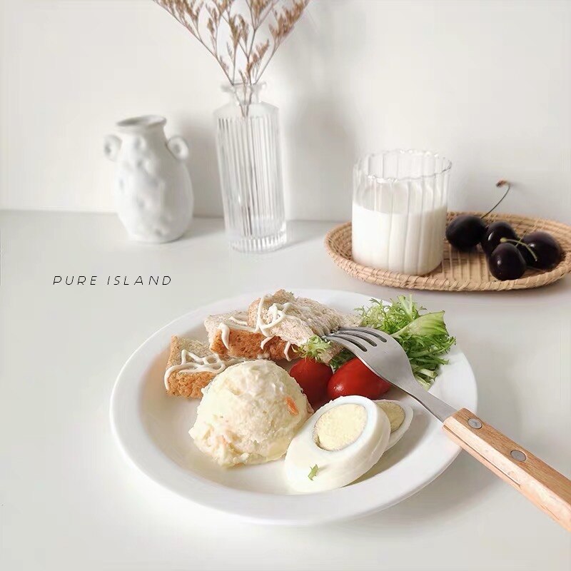 Cake Plate Dessert Plate Pure White Plate Korean Small White Plate Wild Plate Tableware Plates Dishes undefined plateau