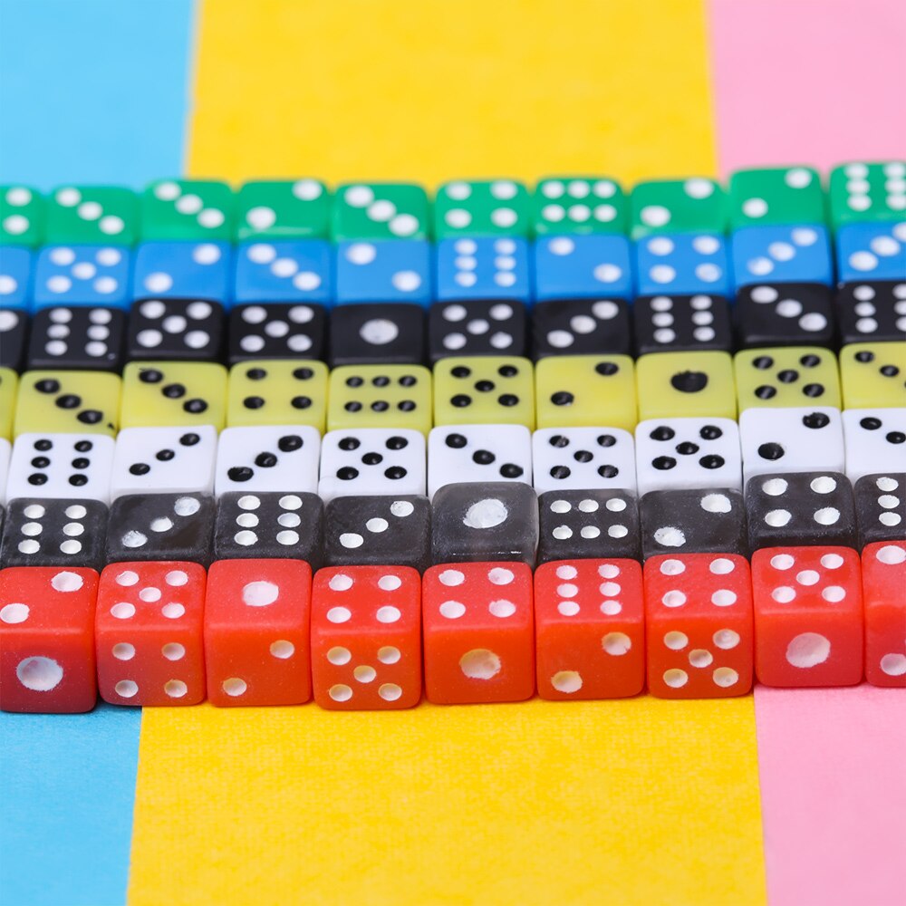 50 pçs/saco 5mm acrílico diques padrão 6 tomou partido jogos de mesa portátil digital canto redondo beber festa entretenimento suprimentos