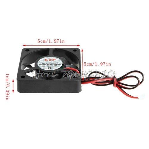 50x50x10mm DC 12V 2-Pin 0.12A PC Computer CPU System Brushless Cooling Fan 5010 Whosale