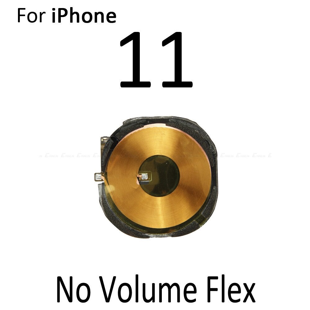 Puce NFC pour iPhone X XR XS 11 Pro Max sans fil chargeur panneau bobine autocollant avec bouton de Volume câble flexible: No Volume 11