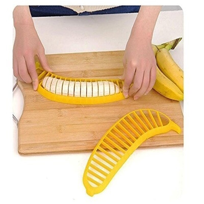Keuken Gadgets Plastic Banana Slicer Cutter Fruit Groente Gereedschap Salade Maker Koken Cut Banana Chopper Keuken Gereedschap