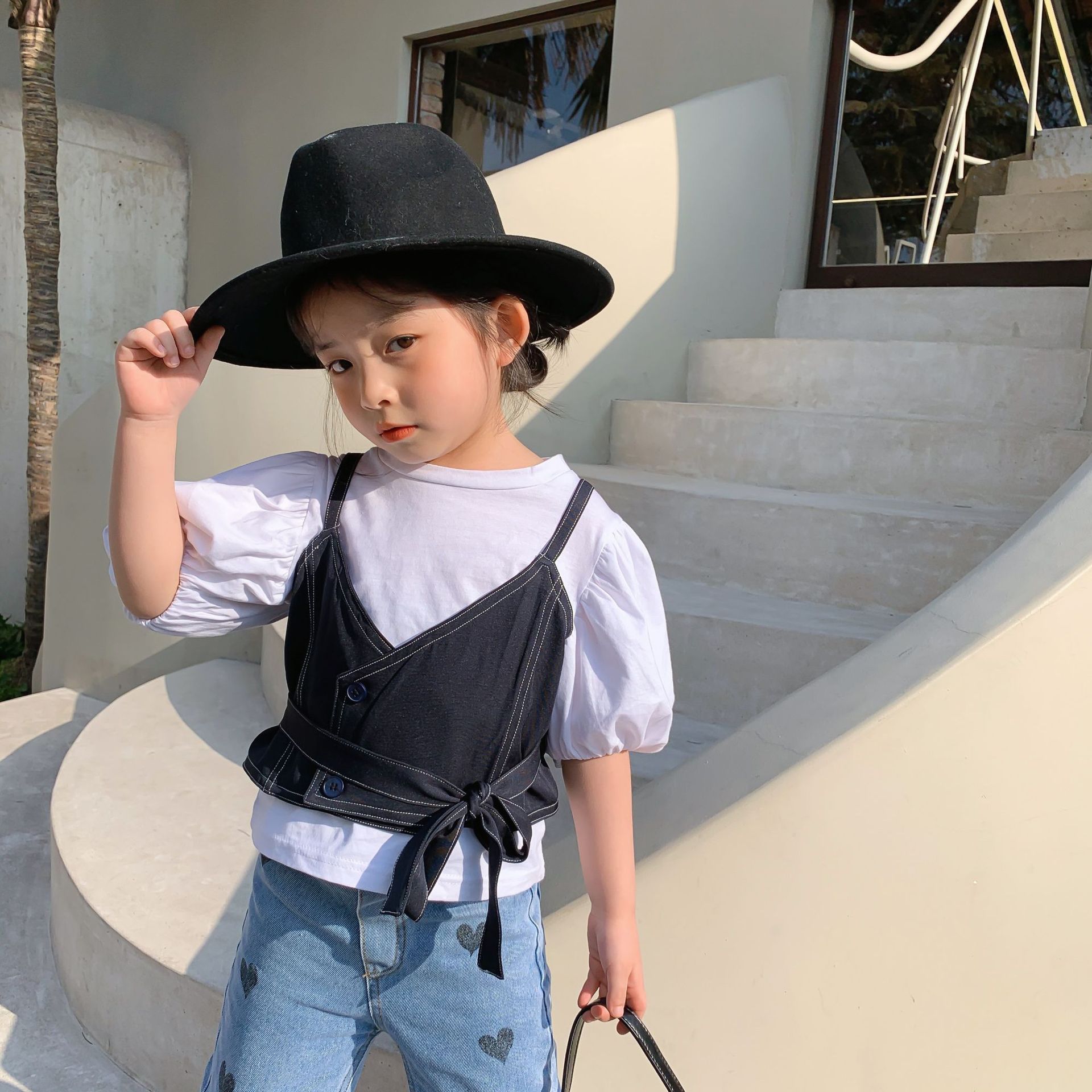 Girls Vest Cotton Summer Girls Vest Coat 2-7 years