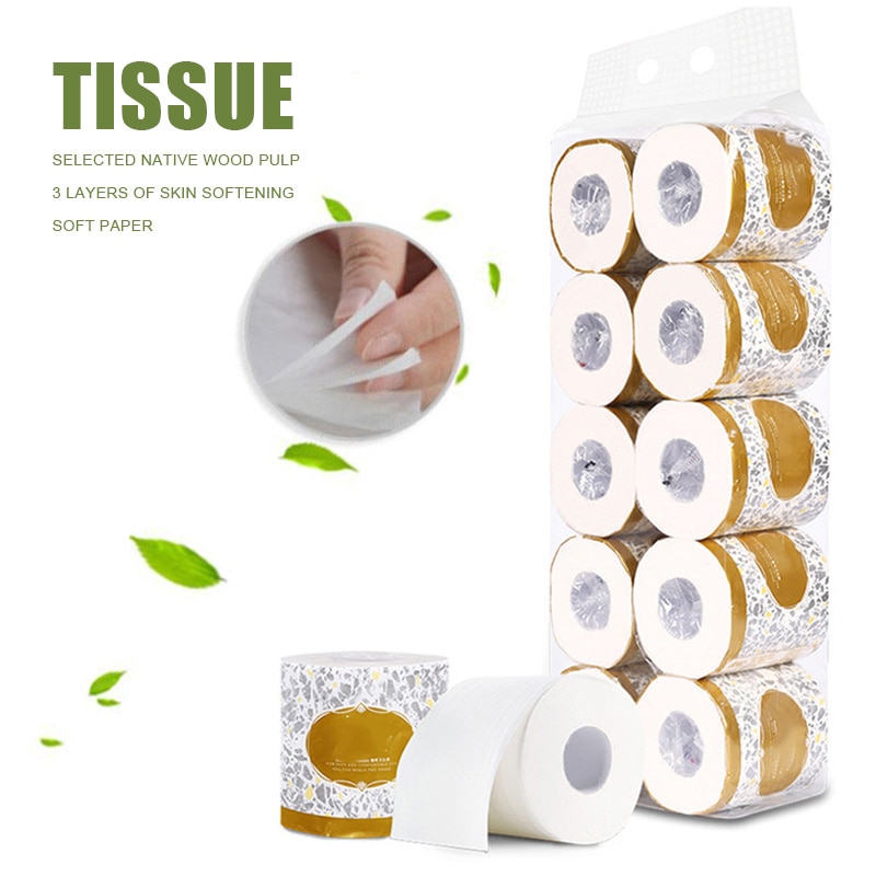 Toilet Paper Bulk Toilet Roll Toilet Tissue Paper Towel soft printed coreless white home bathroom Hotel Office household Toilet