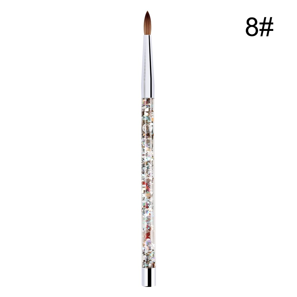 1PC Acrylic Nail Art Brush UV Gel Carving Pen Brush Liquid Powder DIY Nail Drawing Glitter Handle Round Oval Painting Brush: A-8