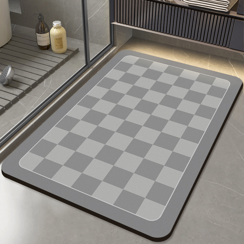 Luxury Diatom Mud Bath Mat Super Absorbent Floor Mats For Shower Room Toilet Foot Pad Non Slip Kitchen Rug Entrance Door Carpet: 45x70cm / Navy Blue