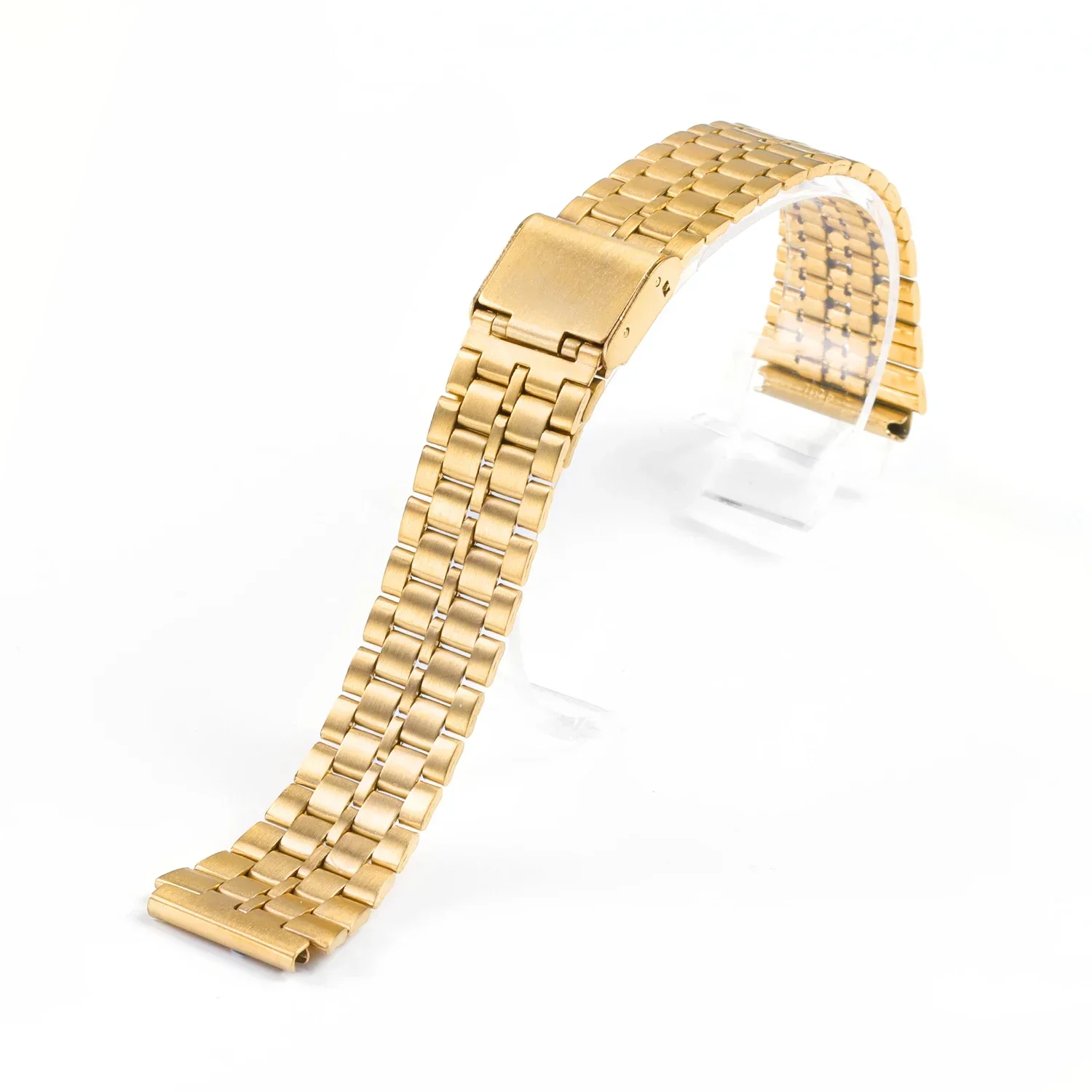 Correa de reloj de acero inoxidable para Casio SGW400 F91W F84 F105/108/A158/168 AE1200/1300, correa de reloj de Metal Vintage, pulsera para hombres y mujeres: Negro y gris / 18 mm