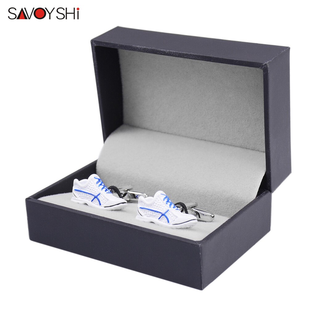 SAVOYSHI Top Enamel Cufflinks for Mens Shirt Cuff buttons Novelty Basketball Shoes Cuff link Special Free Engraving