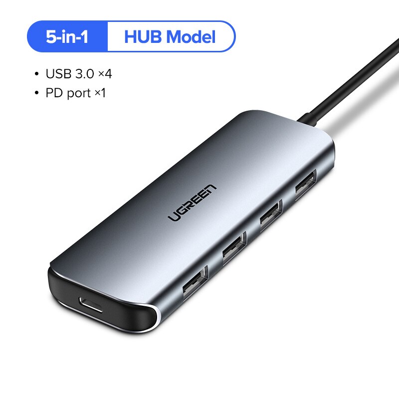 Ugreen USB C HDMI Cable Type C to HDMI HUB Adapter USB-C HDMI Converter Type-C Thunderbolt 3 Dock for MacBook Huawei Mate 30 Pro: 5-in-1 HUB - PD port