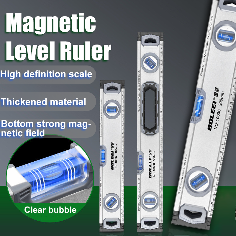 HighPrecision Spirit Level 30/40/50cm Magnetic Bubble Level Ruler Angle Meter Protractor Inclinometer Measuring Leveler Tool