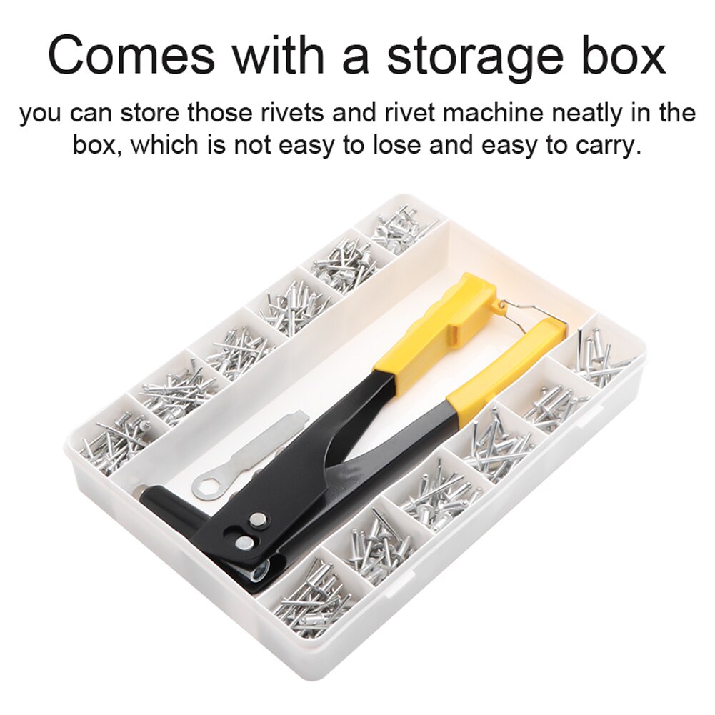 Hand Tools Heavy Duty 380 PCS Riveter Set Blind Rivet Machine Assortment Kit Pratical Hand Tool Set