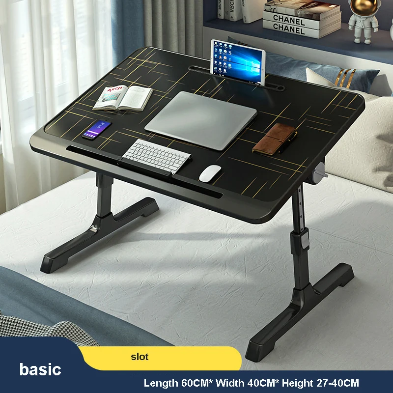 Bed Desk Small Table Plus-Sized Laptop Desk Foldable Lazy Table Dormitory Students Lap Desk: Buff