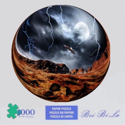 Puzzle rond pour adolescent et adulte, 1000 pièces, entraînement, Patience, Concentration, soulagement de la pression: D- Box packed