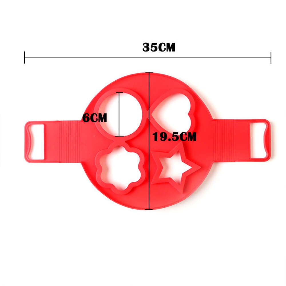 Pannenkoek Maker Meerdere Vormen 4 Gaten Anti-aanbak Siliconen Bakvorm Ring Gebakken Ei Mold Voor Familie Koken Bakken Accessoires