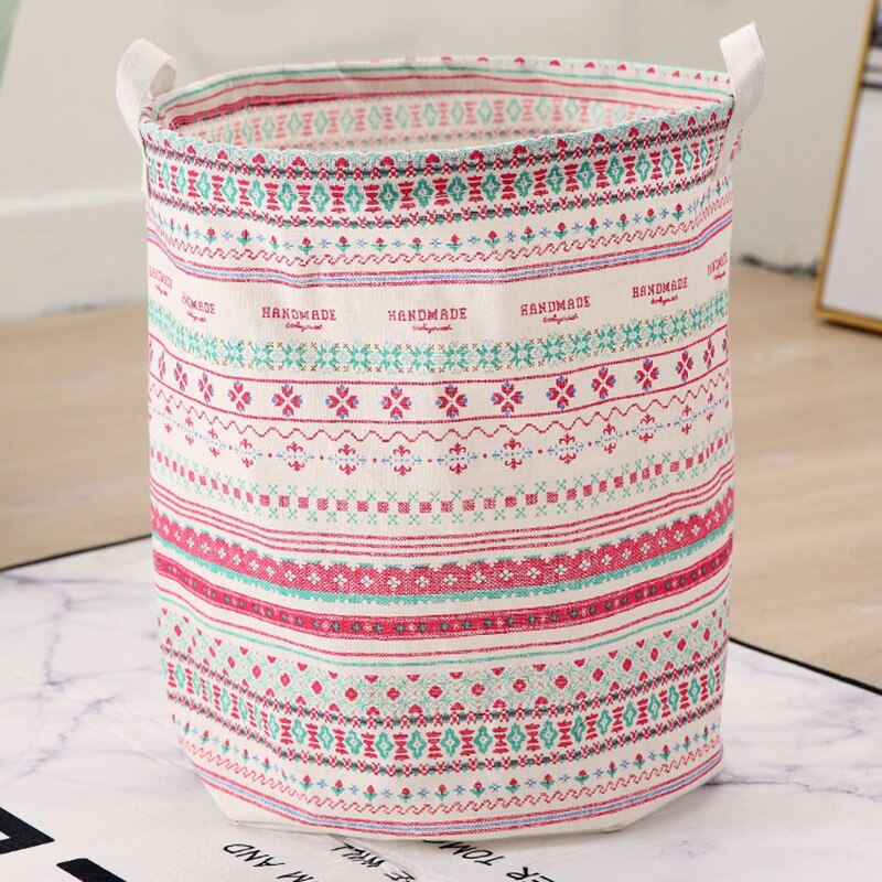 Toy storage bag household dirty clothes hamper dirty clothes hamper foldable dirty clothes storage basket storage bucket: Small flower pattern