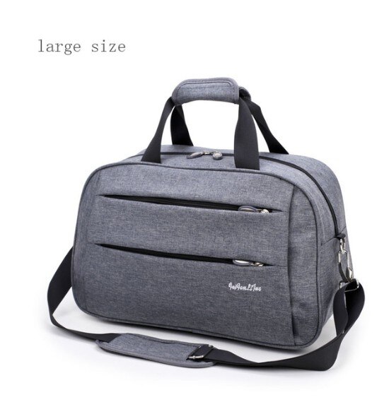 NIYOBO Travel Duffel Bag - 53cm Large Waterproof Nylon Carry-On Luggage: Gray L