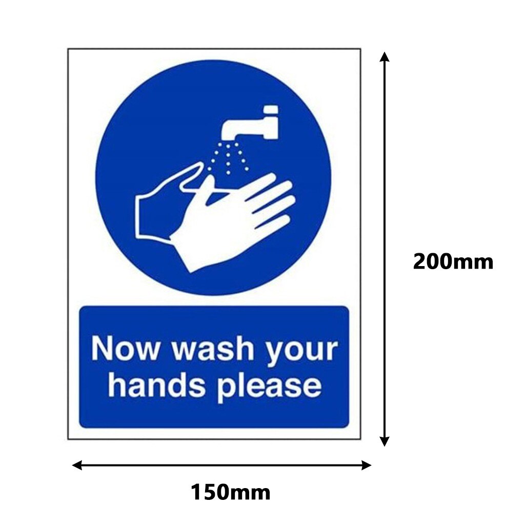 WARNING Now wash your hands Signs Home Bar Pub Decorative Plates Warning Sign Wall Stickers 150mmx200mm Notice Sticker#0520y30: A
