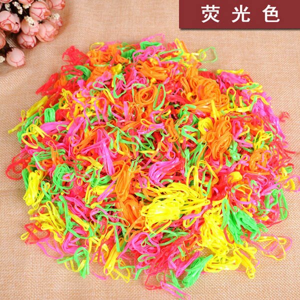 4000pcs BIG Hair bands high elastic hair one-time small rubber band color elastic children: C