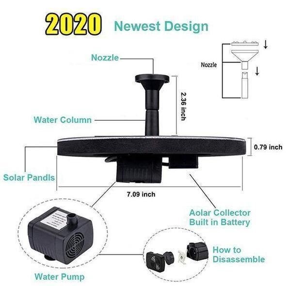 Solar Floating Fountain Floating Solar Fountain Garden Water Fountain Pool Pond Decoration Solar Panel Powered Fountain Water Pu