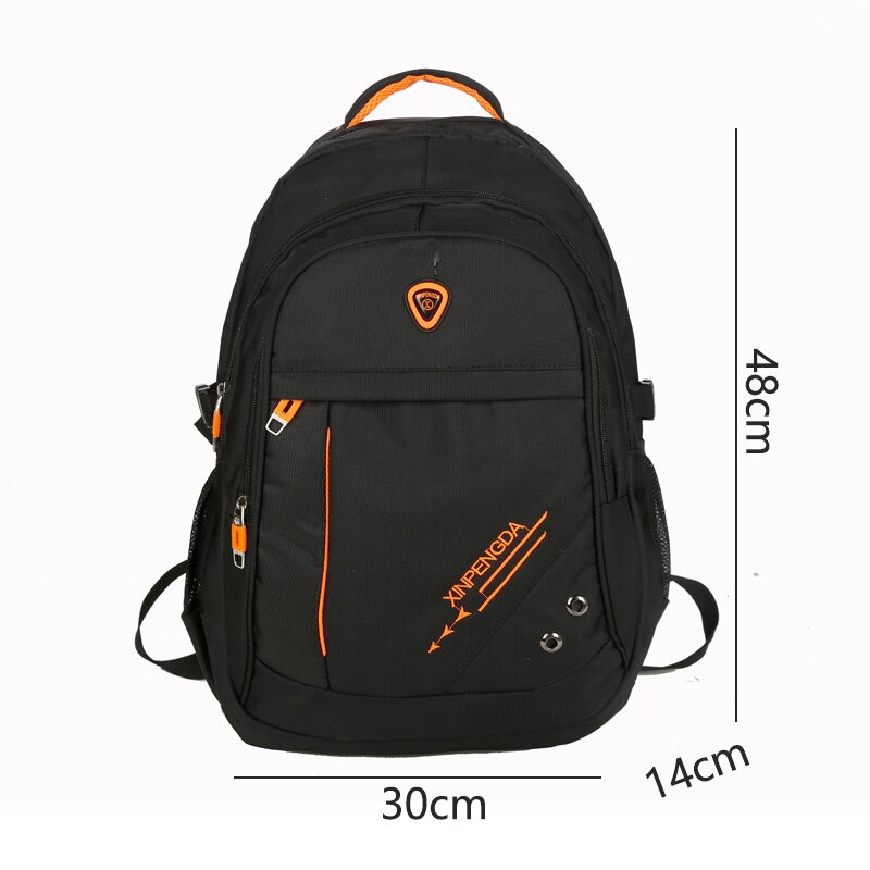 Mochila para hombre, mochila escolar para adolescentes, mochila negra de nailon para estudiantes, mochila informal de estilo universitario para jóvenes, mochila grande
