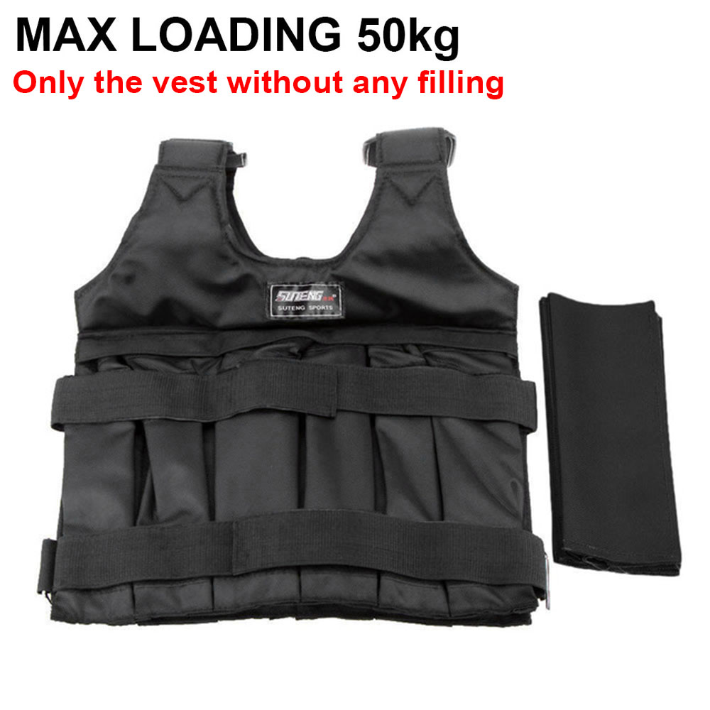 Løbebelastningsvægtet vest justerbar træningsfitnessjakke fitness træningsboksevest vægtvest max 50kg