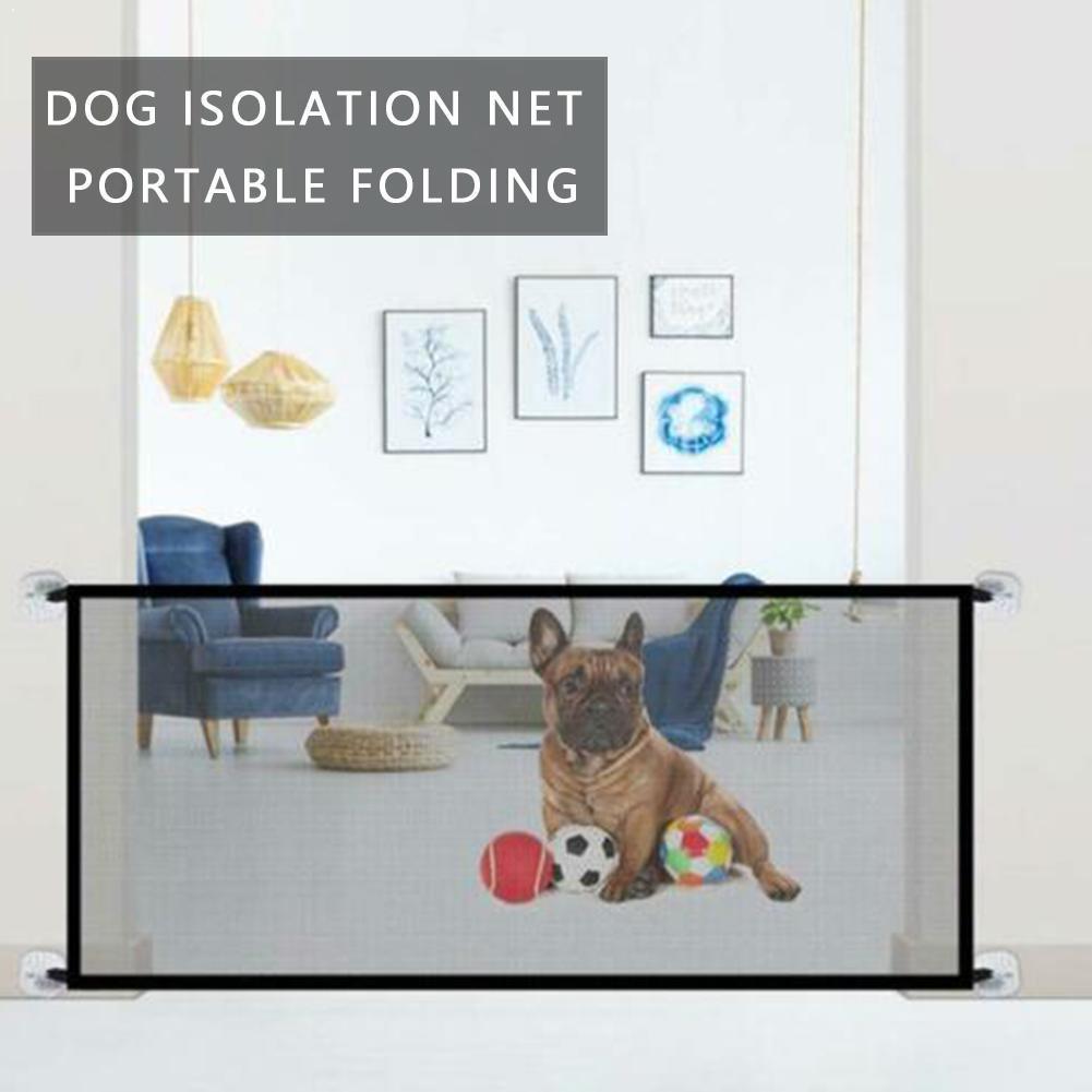 Safety Isolation Network Cloth Guard Door Portable Kids & Folding Door Barrier Fence Pets Safety Safety Protection Gu O2M7