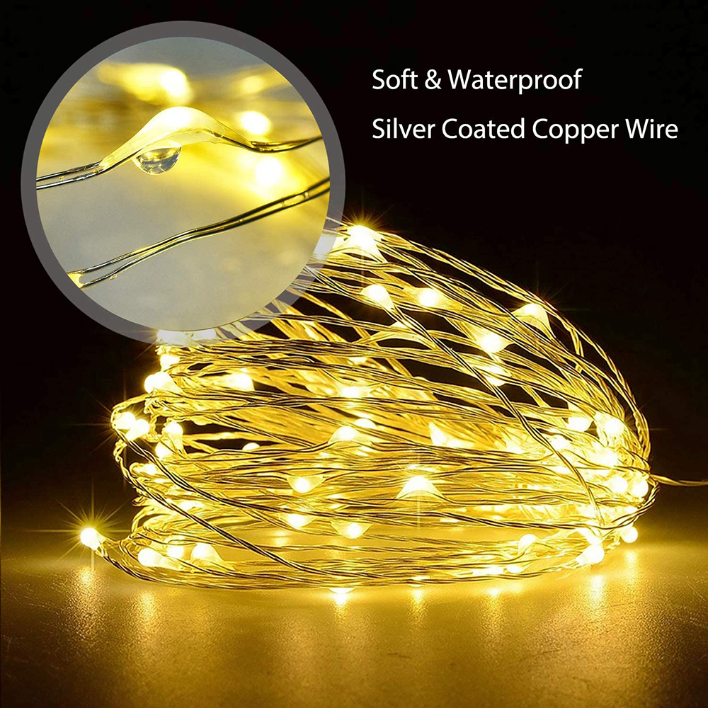 Luces LED de hadas para exteriores, cadena de luz interior flexible, impermeable, para Navidad, hogar, jardín, , decoración de boda, 50M, 100M