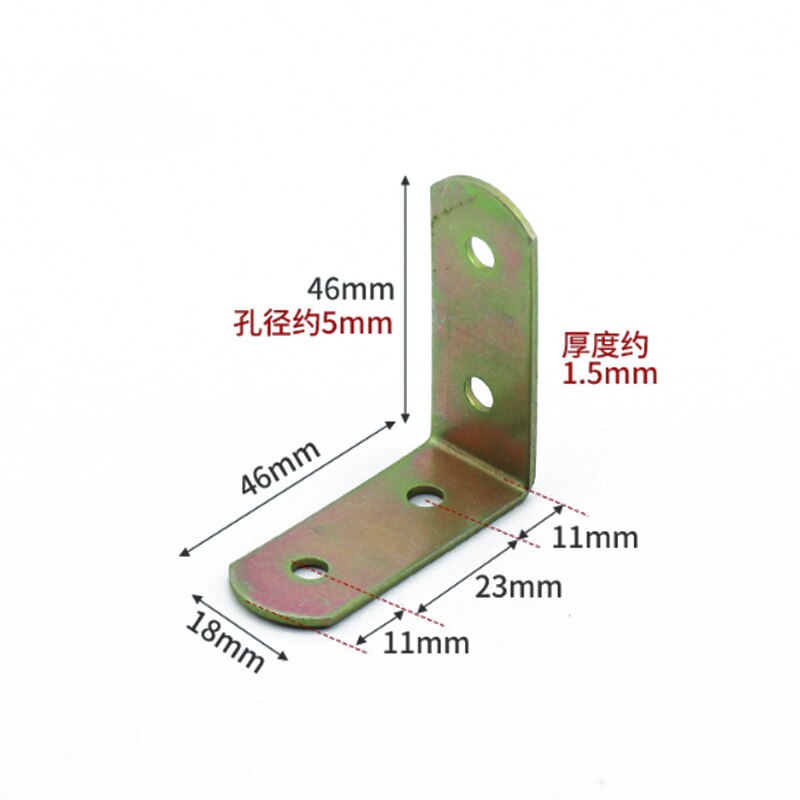 10Stck Edelstahl Rechten Winkel Klammern 90 Grad Ecke Klammern Regal Zauberstab Gestell Unterstützung Halfter Halterung DIY Möbel Hardware-: 46x46x18mm (10Stck)