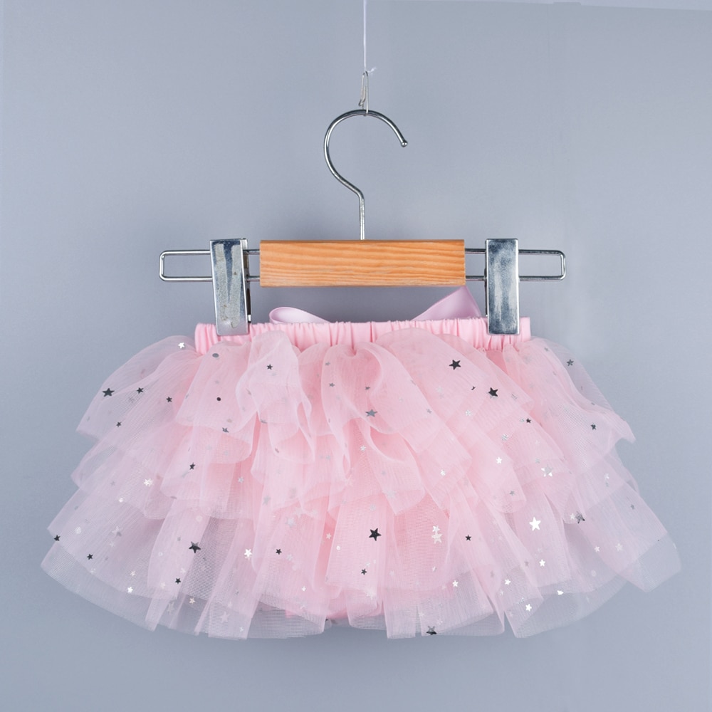 Baby girls glitter tutu skirt 2pcs tulle bloomers diaper Newborn outfit with flower headband set Infant baby mesh skirt