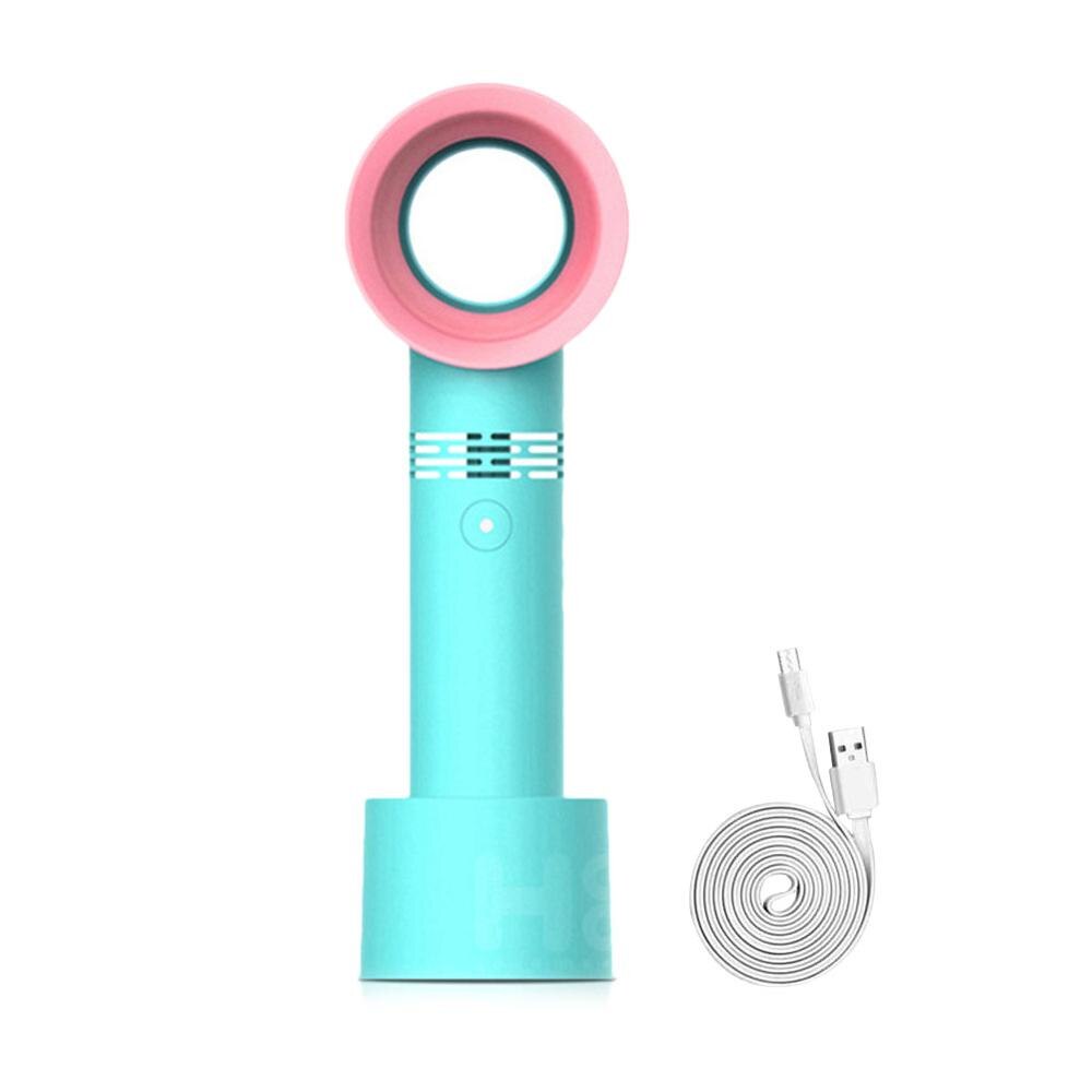 Handheld Portable Bladeless Mini Fan Bladeless Cooler USB Ventilateur Portable Charging Cooling Device Wedding Fans: Green
