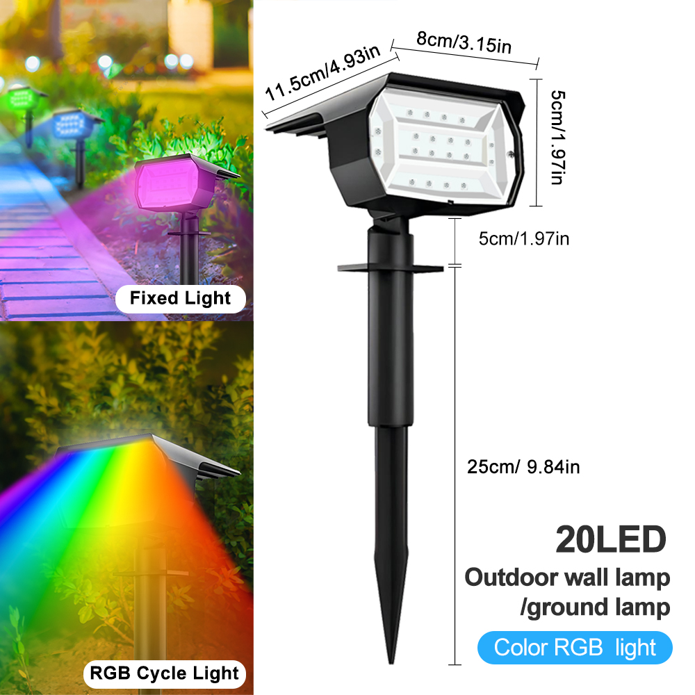 Solar Color Changing Spot Lights Outdoor RGB Solar Powered Waterproof Landscape Spotlight Wall Lamp Garden Driveway Lawn Patio: ROSE / 6-10W