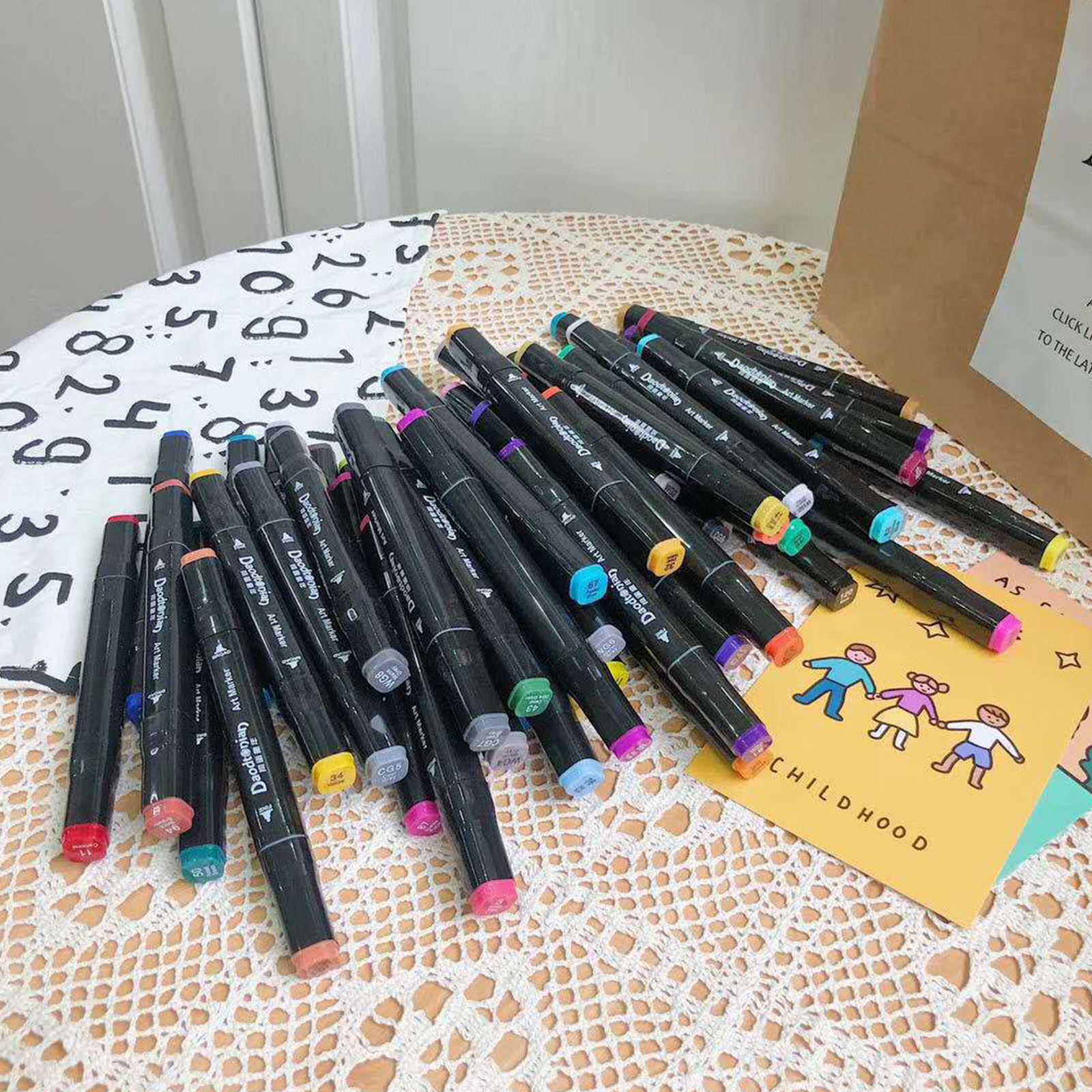 Dubbelzijdige markeerstiften 80 48 24 kleuren olieverfschilderij tekenmarkeerstiften voor schoolkantoor tekenmarkering