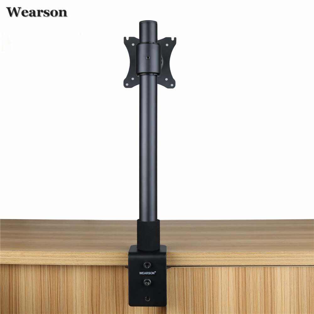 Wearson Single LCD Monitor Desk Mount Stand 60cm Height Adjustable Tilt 360 Swivel Thickened Steel VESA 100x100mm Fits 22"-42"