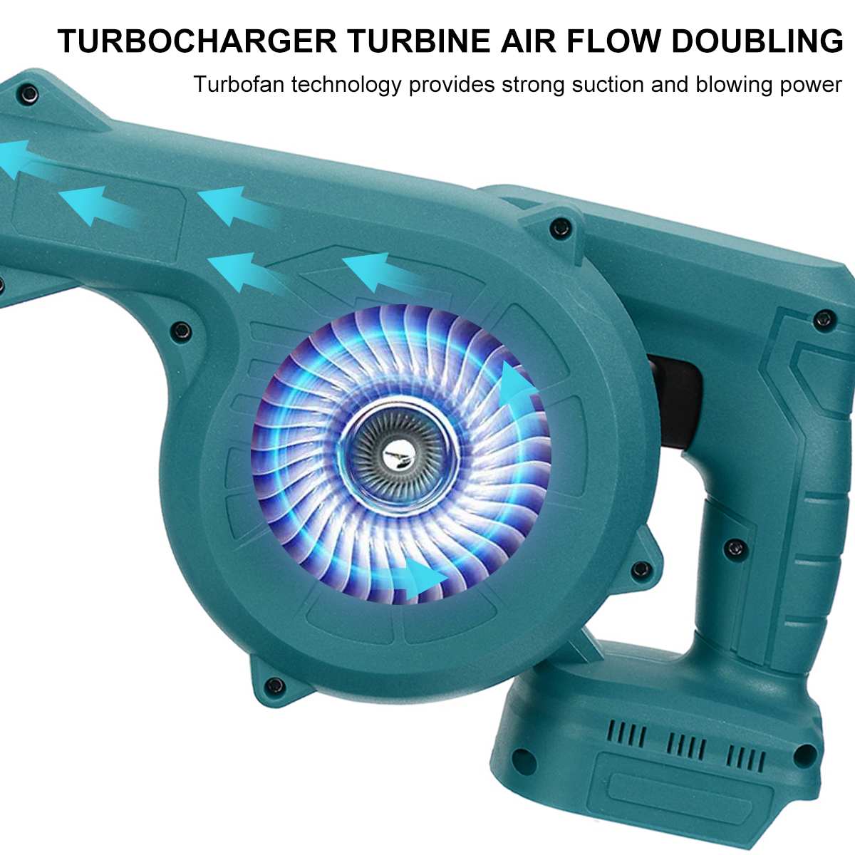 2 IN 1 Cordless Electric Air Blower Vacuum Leaf Computer Dust Collector Cleaner Power Tool for 18V Makita Battery 18000r/min