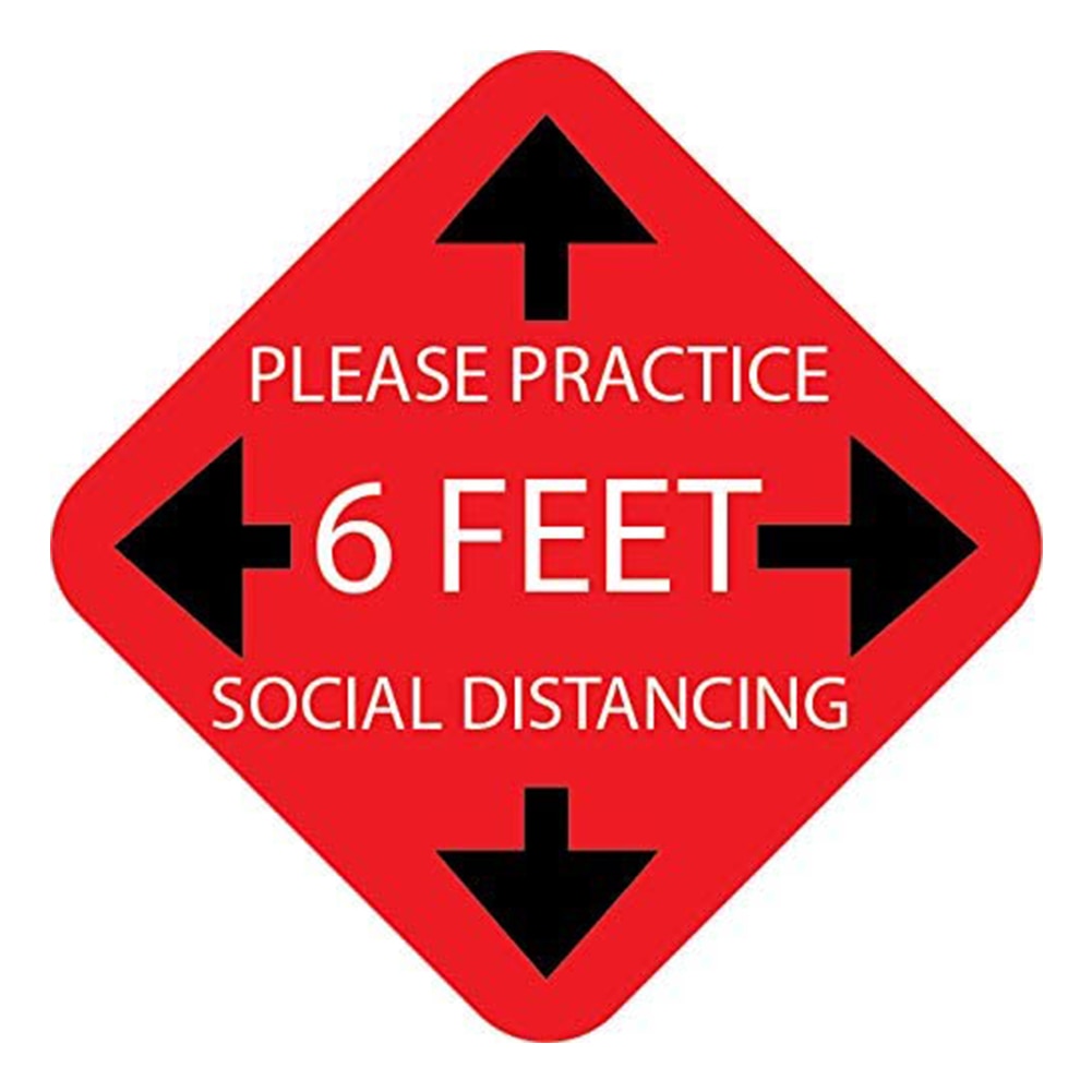 Anti-slip Outdoor Social Distancing Floor Decals Isolation Safety Public Places Ground Floor Sign Marker Square Sticker
