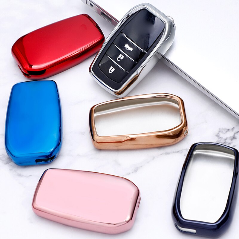 Soft tpu 2 3 4 napin kaukosäädin auton avaimen kuoren suojakotelo toyota chr c-hr land cruiser 200 avensis auris corolla älykäs avaimenperä