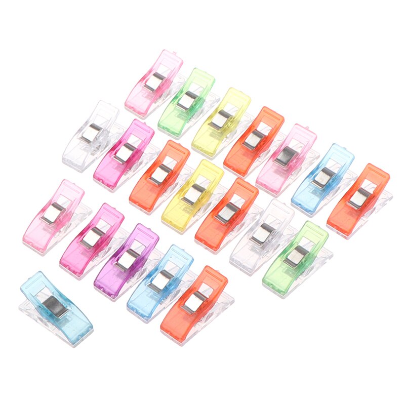 20pcs Plastic Edging Clip Plastic Small Clip Sewing Positioning Clip Sewing Tool Accessory DIY Crafts Mixed Color