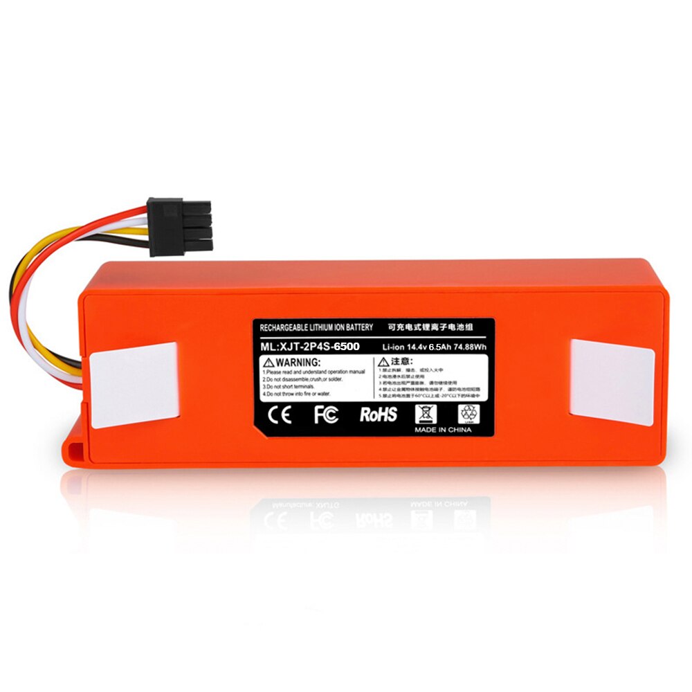 Brr -2 p 4s-5200s 14.4v 6500 mah robottipölynimurin vaihtoakku xiaomi roborockille  s55 s60 s65 s50 s51 s5 max  s6 osaa