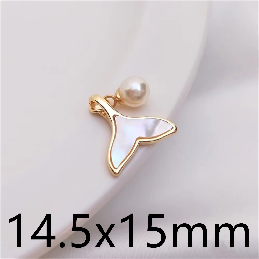 14K Vergulde Walvis Zeemeermin Staart Hanger Diy Hand Armband Sleutelbeen Ketting Oorbellen Hanger Accessoires: Puur Goud Kleur